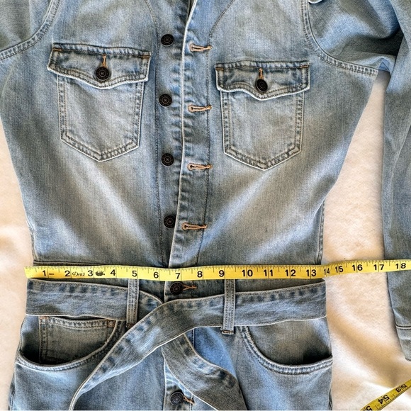 SAM EDELMAN The Jazzy Denim Jumpsuit Overall Size XS - Picture 6 of 11